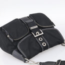 PRADA Shoulder Bag Nylon Black Silver Auth 213721A-6