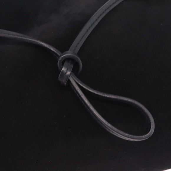 GUCCI Horsebit Shoulder Bag Suede Black 101975 Auth 213722V