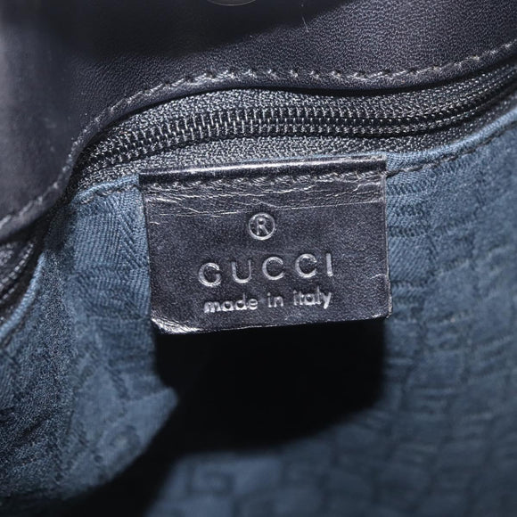 GUCCI Horsebit Shoulder Bag Suede Black 101975 Auth 213722V