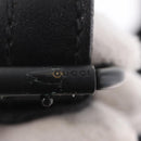 GUCCI Horsebit Shoulder Bag Suede Black 101975 Auth 213722V-23