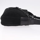 GUCCI Horsebit Shoulder Bag Suede Black 101975 Auth 213722V-4