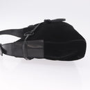 GUCCI Horsebit Shoulder Bag Suede Black 101975 Auth 213722V-5