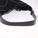 GUCCI Horsebit Shoulder Bag Suede Black 101975 Auth 213722V-7