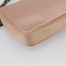 PRADA Chain Hand Bag Satin Pink Silver Auth 213726-13
