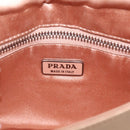 PRADA Chain Hand Bag Satin Pink Silver Auth 213726-15