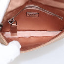 PRADA Chain Hand Bag Satin Pink Silver Auth 213726-16
