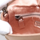 PRADA Chain Hand Bag Satin Pink Silver Auth 213726-19