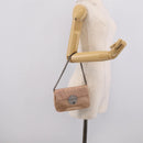 PRADA Chain Hand Bag Satin Pink Silver Auth 213726-22