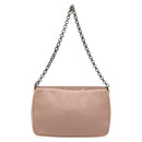 PRADA Chain Hand Bag Satin Pink Silver Auth 213726-3