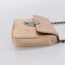 PRADA Chain Hand Bag Satin Pink Silver Auth 213726-5