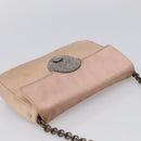 PRADA Chain Hand Bag Satin Pink Silver Auth 213726-6