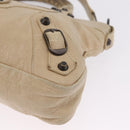 Balenciaga The First Hand Bag Leather Beige 103208 Auth 213727A-13