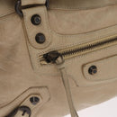 Balenciaga The First Hand Bag Leather Beige 103208 Auth 213727A-17