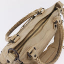 Balenciaga The First Hand Bag Leather Beige 103208 Auth 213727A-6