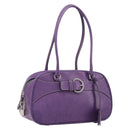 PRADA Tote Bag Leather Purple Silver Auth 213733-1