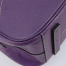 PRADA Tote Bag Leather Purple Silver Auth 213733-13