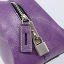 PRADA Tote Bag Leather Purple Silver Auth 213733-17