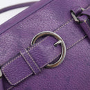PRADA Tote Bag Leather Purple Silver Auth 213733-18