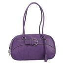 PRADA Tote Bag Leather Purple Silver Auth 213733-2