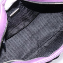 PRADA Tote Bag Leather Purple Silver Auth 213733-22