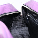 PRADA Tote Bag Leather Purple Silver Auth 213733-24