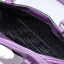 PRADA Tote Bag Leather Purple Silver Auth 213733-29