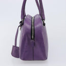 PRADA Tote Bag Leather Purple Silver Auth 213733-4
