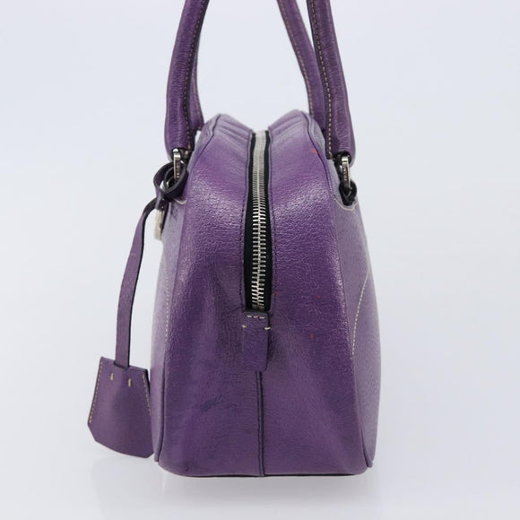 PRADA Tote Bag Leather Purple Silver Auth 213733