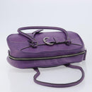 PRADA Tote Bag Leather Purple Silver Auth 213733-6