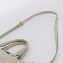 PRADA Vitellolux Hand Bag Leather 2way Gold Light green Auth 213734V-10