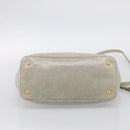 PRADA Vitellolux Hand Bag Leather 2way Gold Light green Auth 213734V-11