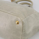 PRADA Vitellolux Hand Bag Leather 2way Gold Light green Auth 213734V-14