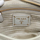 PRADA Vitellolux Hand Bag Leather 2way Gold Light green Auth 213734V-19