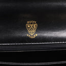 GUCCI Shoulder Bag Leather Black Gold Auth 213735A-16
