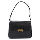 GUCCI Shoulder Bag Leather Black Gold Auth 213735A-2