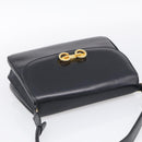 GUCCI Shoulder Bag Leather Black Gold Auth 213735A-6