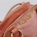 Miu Miu Vitellolux Hand Bag Leather 2way Pink Gold Auth 213736A-11