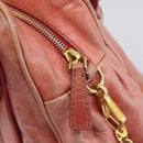 Miu Miu Vitellolux Hand Bag Leather 2way Pink Gold Auth 213736A-17