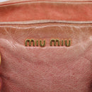 Miu Miu Vitellolux Hand Bag Leather 2way Pink Gold Auth 213736A-18