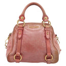 Miu Miu Vitellolux Hand Bag Leather 2way Pink Gold Auth 213736A-2