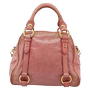 Miu Miu Vitellolux Hand Bag Leather 2way Pink Gold Auth 213736A-3