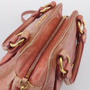 Miu Miu Vitellolux Hand Bag Leather 2way Pink Gold Auth 213736A-6