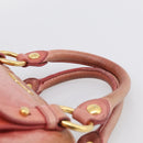 Miu Miu Vitellolux Hand Bag Leather 2way Pink Gold Auth 213736A-8