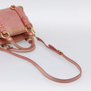 Miu Miu Vitellolux Hand Bag Leather 2way Pink Gold Auth 213736A-9