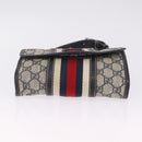 GUCCI GG Supreme Sherry Line Waist Bag PVC Navy Silver 1669 Auth 213739-11