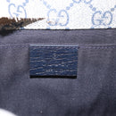 GUCCI GG Supreme Sherry Line Waist Bag PVC Navy Silver 1669 Auth 213739-19