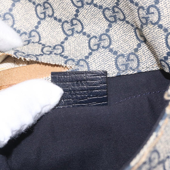 GUCCI GG Supreme Sherry Line Waist Bag PVC Navy Silver 1669 Auth 213739