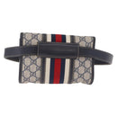 GUCCI GG Supreme Sherry Line Waist Bag PVC Navy Silver 1669 Auth 213739-3
