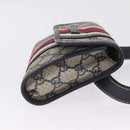 GUCCI GG Supreme Sherry Line Waist Bag PVC Navy Silver 1669 Auth 213739-4