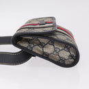 GUCCI GG Supreme Sherry Line Waist Bag PVC Navy Silver 1669 Auth 213739-5